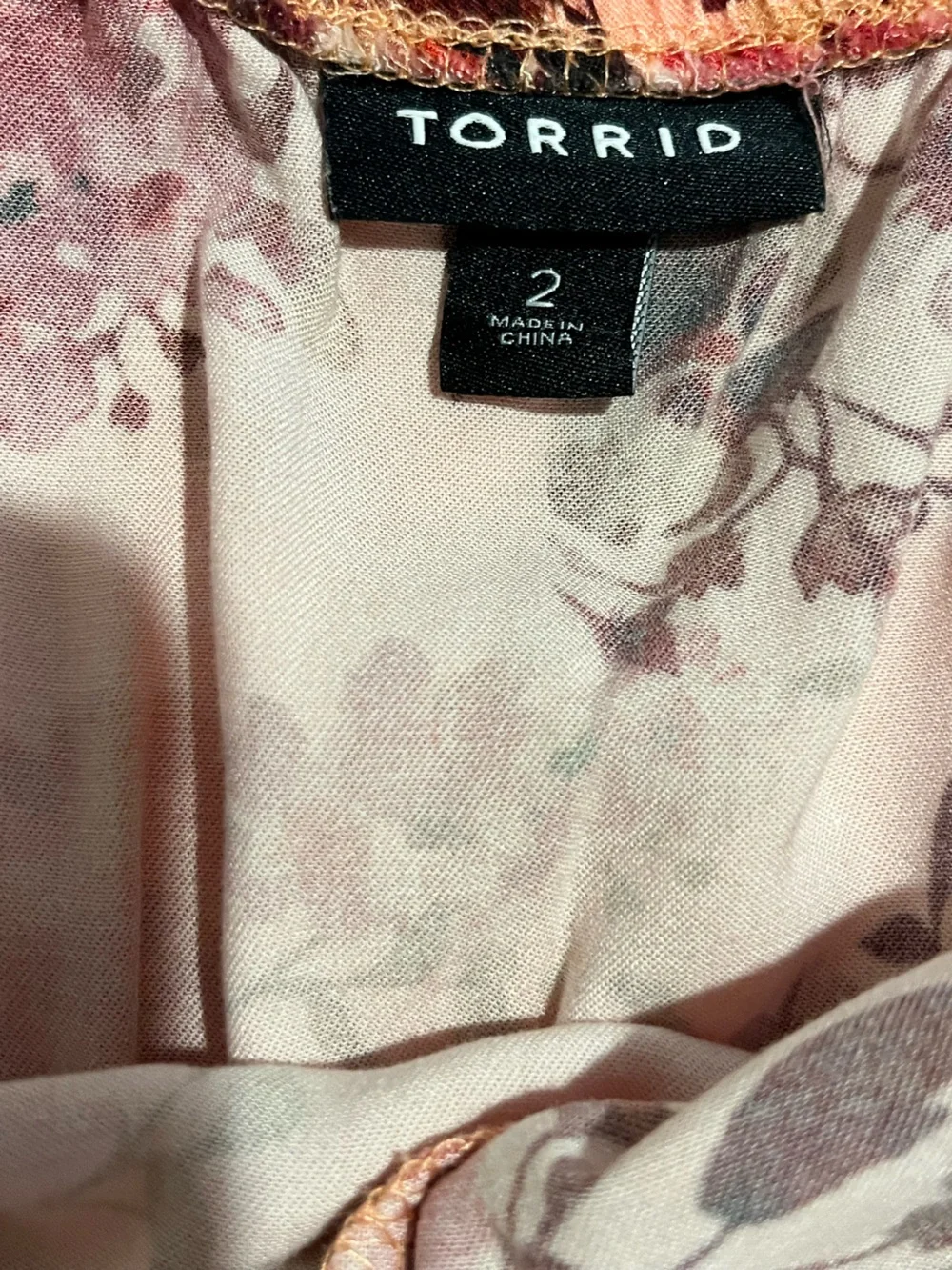 Torrid Challis Cami Slip Midi Tea Dress Coral Pink Floral Lace Trim Boho Flowy 2